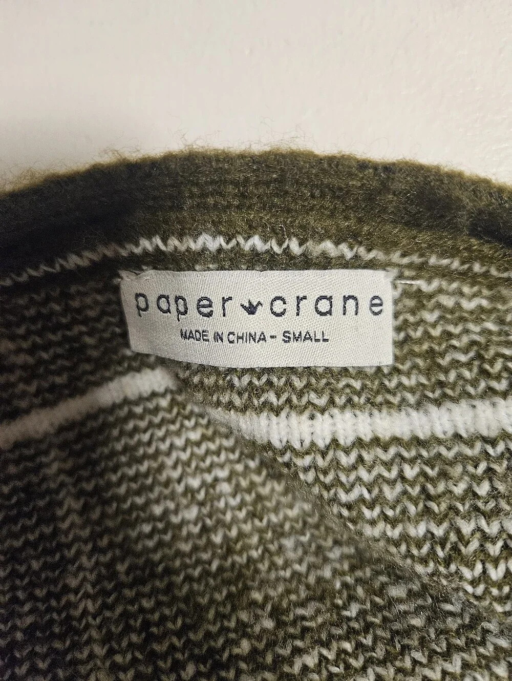 Paper Crane Olive Green Windowpane Open-Front Sweater Cardigan - Soft